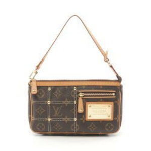 Louis Vuitton Rivet Pochette Accessory Handbag Leather Monogram Brown